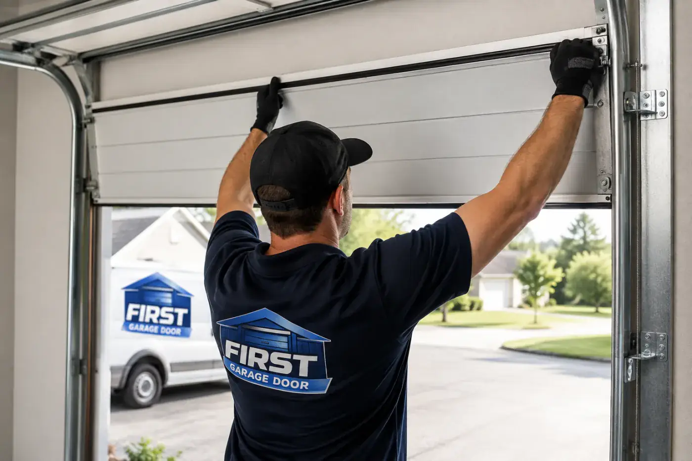 Residential garage door installation process