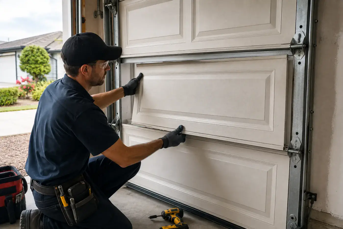 Garage door panel replacement in Orange County