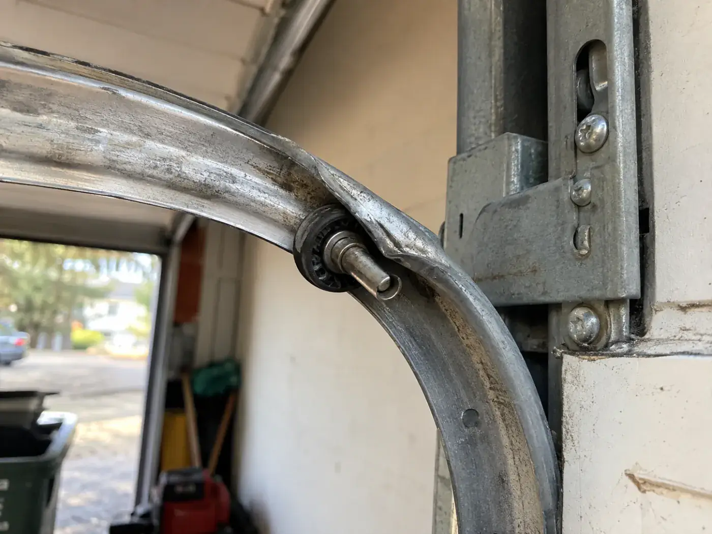 Residential garage door repair problem requiring professional inspection