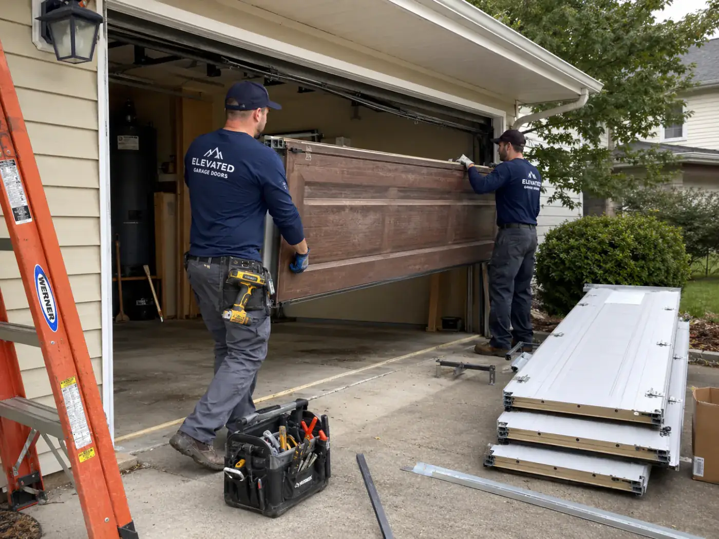 Complete residential garage door replacement process