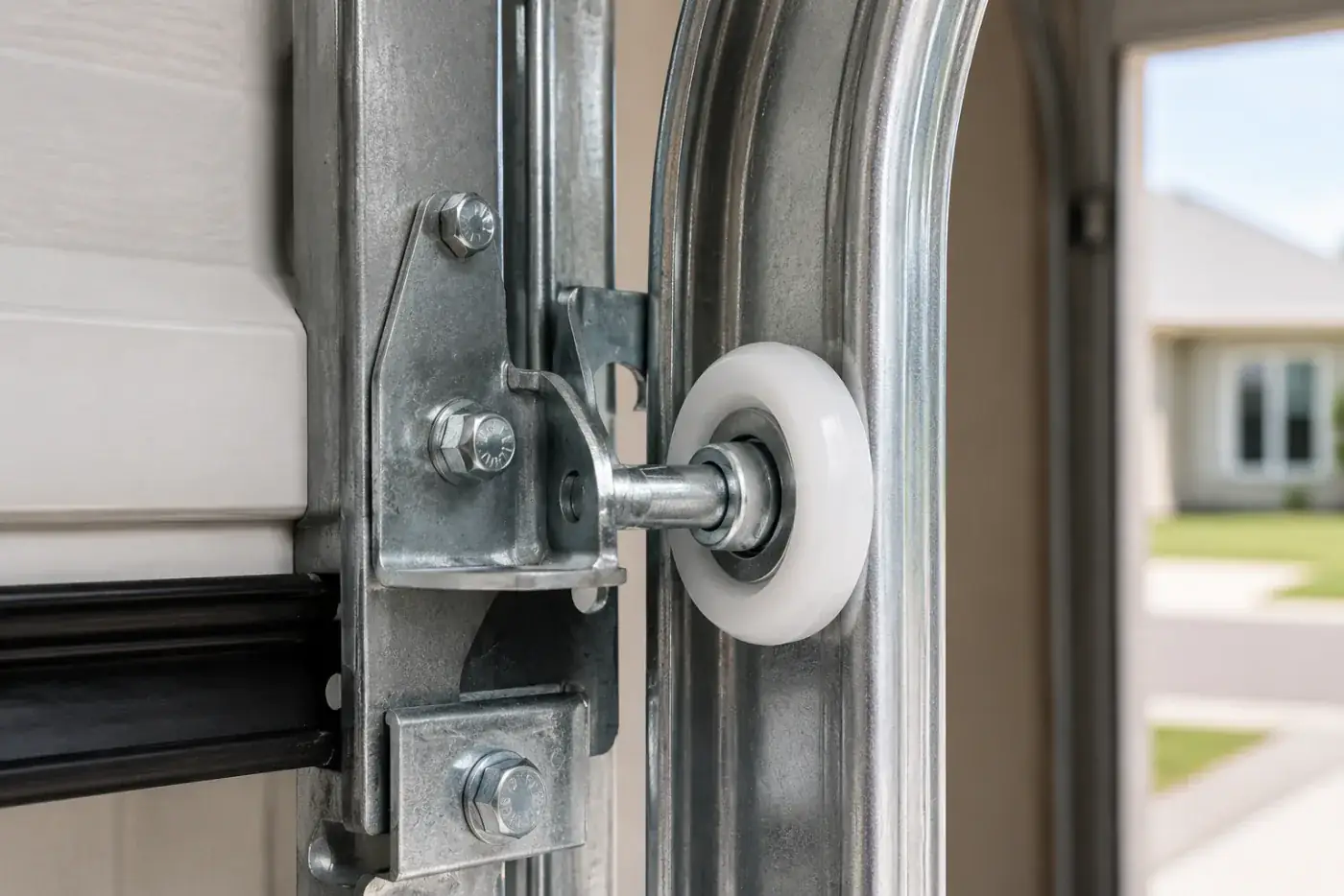 Garage door rollers after repair